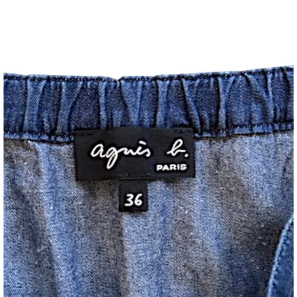 Agnes B. Paris Denim Drop Crotch Jorts Size 38 - Picture 7 of 8